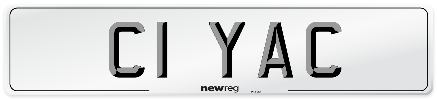 C1 YAC Number Plate from New Reg